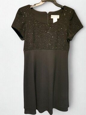 Jessica Howard Beaded Black Cocktail Dress SZ10